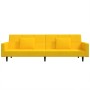 Sofá cama de 2 plazas con dos almohadas terciopelo amarillo de , Sofás - Ref: Foro24-375822, Precio: 274,44 €, Descuento: %