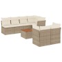 Juego de sofás de jardín con cojines beige 8 pzas ratán PE de , Conjuntos de jardín - Ref: Foro24-3223517, Precio: 527,43 €, ...