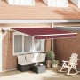 Toldo retráctil manual con luces LED burdeos 300x250 cm en Toldos | Comprar online en Foru.es