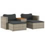 Set sofás jardín y cojines 5 pzas ratán sintético acacia gris de , Sofás de exterior - Ref: Foro24-365726, Precio: 321,35 €, ...