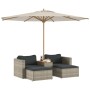 Set sofás jardín y cojines 5 pzas ratán sintético acacia gris de , Sofás de exterior - Ref: Foro24-365726, Precio: 321,35 €, ...