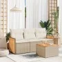 Juego de sofás jardín con cojines 4 pzas ratán sintético beige by , Garden sets - Ref: Foro24-3259846, Price: 289,41 €, Disco...