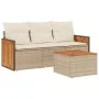Juego de sofás jardín con cojines 4 pzas ratán sintético beige by , Garden sets - Ref: Foro24-3259846, Price: 289,41 €, Disco...