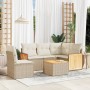 Juego de sofás jardín con cojines 6 pzas ratán sintético beige de , Conjuntos de jardín - Ref: Foro24-3227661, Precio: 373,99...