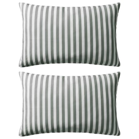 Cojines para exterior a rayas 60x40 cm gris 2 unidades de , Cojines - Ref: Foro24-132311, Precio: 47,23 €, Descuento: %