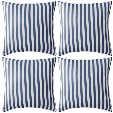 Cojines para exterior a rayas 45x45 cm azul marino 4 unidades de , Cojines - Ref: Foro24-132307, Precio: 55,82 €, Descuento: %