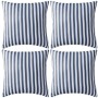 Cojines para exterior a rayas 45x45 cm azul marino 4 unidades de , Cojines - Ref: Foro24-132307, Precio: 54,29 €, Descuento: %