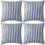 Cojines para exterior a rayas 45x45 cm azul marino 4 unidades de , Cojines - Ref: Foro24-132307, Precio: 55,82 €, Descuento: %