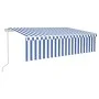 Automatic awning LED blind wind sensor blue white 6x3m by , Awnings - Ref: Foro24-3069371, Price: 804,30 €, Discount: %