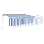 Automatic awning LED blind wind sensor blue white 6x3m by , Awnings - Ref: Foro24-3069371, Price: 804,30 €, Discount: %