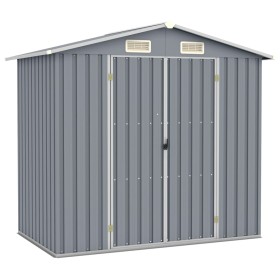 Cobertizo de jardín acero galvanizado gris 205x129x183 cm de vidaXL, Cobertizos - Ref: Foro24-46298, Precio: 259,36 €, Descue...
