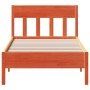 Estructura cama con cabecero madera pino marrón cera 90x190 cm de , Camas y somieres - Ref: Foro24-842677, Precio: 91,15 €, D...
