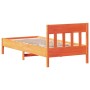 Estructura cama con cabecero madera pino marrón cera 90x190 cm de , Camas y somieres - Ref: Foro24-842677, Precio: 91,15 €, D...