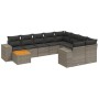 Set de sofás de jardín 10 pzas con cojines ratán sintético gris de , Conjuntos de jardín - Ref: Foro24-3225612, Precio: 598,5...