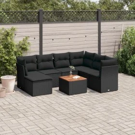 Set de sofás de jardín 8 piezas y cojines ratán sintético negro de , Conjuntos de jardín - Ref: Foro24-3256090, Precio: 489,9...