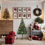 Árbol de Navidad artificial con luces y bolas verde 150 cm en Decoración Festiva y Estacional | Comprar online en Foru.es