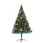 Árbol de Navidad artificial con luces y bolas verde 150 cm en Decoración Festiva y Estacional | Comprar online en Foru.es