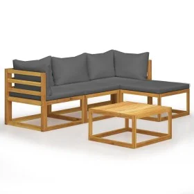 Garden furniture and cushions set 5 pieces solid acacia wood by vidaXL, Garden sets - Ref: Foro24-45914, Price: 495,34 €, Dis...