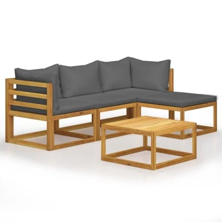 Garden furniture and cushions set 5 pieces solid acacia wood by vidaXL, Garden sets - Ref: Foro24-45914, Price: 495,34 €, Dis...