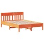 Estructura cama con cabecero madera pino marrón cera 135x190 cm de , Camas y somieres - Ref: Foro24-842669, Precio: 124,53 €,...