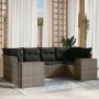 Set de muebles de jardín 6 pzas y cojines ratán sintético gris de , Conjuntos de jardín - Ref: Foro24-3222979, Precio: 396,20...