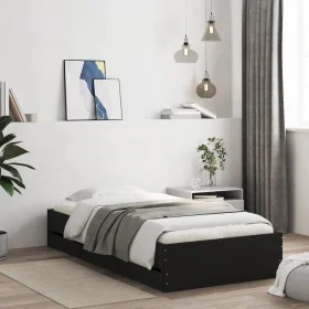 Cama con cajones madera de ingeniería negra 75x190 cm de , Camas y somieres - Ref: Foro24-3207330, Precio: 128,03 €, Descuent...