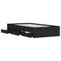 Cama con cajones madera de ingeniería negra 75x190 cm de , Camas y somieres - Ref: Foro24-3207330, Precio: 128,03 €, Descuent...