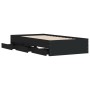 Cama con cajones madera de ingeniería negra 75x190 cm de , Camas y somieres - Ref: Foro24-3207330, Precio: 129,58 €, Descuent...