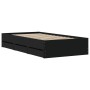 Cama con cajones madera de ingeniería negra 75x190 cm de , Camas y somieres - Ref: Foro24-3207330, Precio: 129,58 €, Descuent...