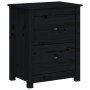 Mesitas de noche 2 uds madera maciza de pino negra 50x35x61,5cm de vidaXL, Mesitas de noche - Ref: Foro24-813688, Precio: 115...