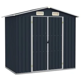 Cobertizo de jardín acero galvanizado antracita 205x129x183 cm de vidaXL, Cobertizos - Ref: Foro24-46299, Precio: 250,12 €, D...