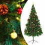 Árbol de Navidad preiluminado con luces y bolas verde 210 cm en Decoración Festiva y Estacional | Comprar online en Foru.es