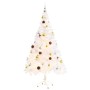 Árbol de Navidad preiluminado con luces y bolas blanco 150 cm en Decoración Festiva y Estacional | Comprar online en Foru.es