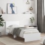 Estructura de cama con cabecero y luces LED blanco 90x190 cm de , Camas y somieres - Ref: Foro24-838834, Precio: 114,60 €, De...