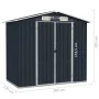 Cobertizo de jardín acero galvanizado antracita 205x129x183 cm de vidaXL, Cobertizos - Ref: Foro24-46299, Precio: 250,12 €, D...