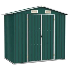 Cobertizo de jardín acero galvanizado verde 205x129x183 cm de vidaXL, Cobertizos - Ref: Foro24-46297, Precio: 235,19 €, Descu...