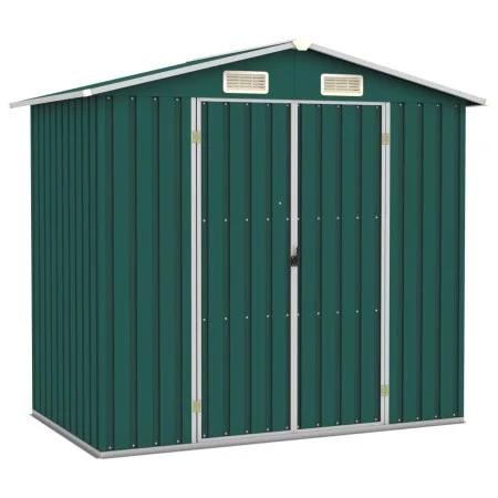 Cobertizo de jardín acero galvanizado verde 205x129x183 cm de vidaXL, Cobertizos - Ref: Foro24-46297, Precio: 235,19 €, Descu...