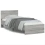 Bed frame headboard LED lights Sonoma gray 75x190 cm by , Beds and slatted bases - Ref: Foro24-838846, Price: 110,41 €, Disco...