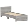 Bed frame headboard LED lights Sonoma gray 75x190 cm by , Beds and slatted bases - Ref: Foro24-838846, Price: 110,41 €, Disco...
