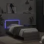 Bed frame headboard LED lights Sonoma gray 75x190 cm by , Beds and slatted bases - Ref: Foro24-838846, Price: 110,41 €, Disco...