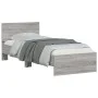 Bed frame headboard LED lights Sonoma gray 75x190 cm by , Beds and slatted bases - Ref: Foro24-838846, Price: 110,41 €, Disco...