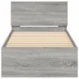 Bed frame headboard LED lights Sonoma gray 75x190 cm by , Beds and slatted bases - Ref: Foro24-838846, Price: 110,41 €, Disco...
