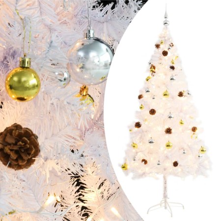 Árbol de Navidad preiluminado con luces y bolas blanco 180 cm en Decoración Festiva y Estacional | Comprar online en Foru.es