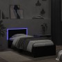 Estructura de cama con cabecero y luces LED negro 75x190 cm de , Camas y somieres - Ref: Foro24-838842, Precio: 111,73 €, Des...
