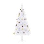 Árbol de Navidad preiluminado con luces y bolas blanco 180 cm en Decoración Festiva y Estacional | Comprar online en Foru.es