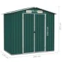 Cobertizo de jardín acero galvanizado verde 205x129x183 cm de vidaXL, Cobertizos - Ref: Foro24-46297, Precio: 235,19 €, Descu...