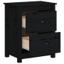 Mesitas de noche 2 uds madera maciza de pino negra 50x35x61,5cm de vidaXL, Mesitas de noche - Ref: Foro24-813688, Precio: 115...