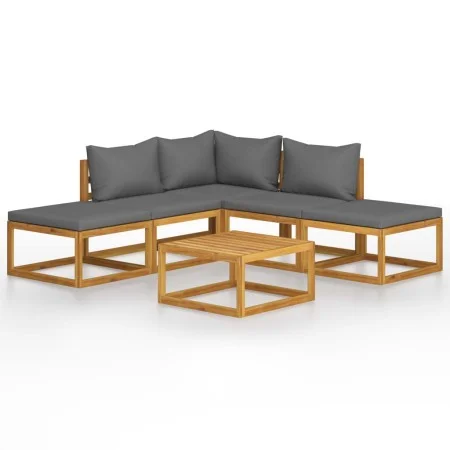 Gartenmöbel- und Kissenset 6-teilig aus massivem Akazienholz von vidaXL, Gartensets - Ref: Foro24-45913, Preis: 613,18 €, Rab...