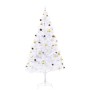 Árbol de Navidad preiluminado con luces y bolas blanco 210 cm en Decoración Festiva y Estacional | Comprar online en Foru.es