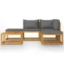 Juego muebles de jardín y cojines 6 piezas madera maciza acacia de vidaXL, Conjuntos de jardín - Ref: Foro24-45913, Precio: 6...